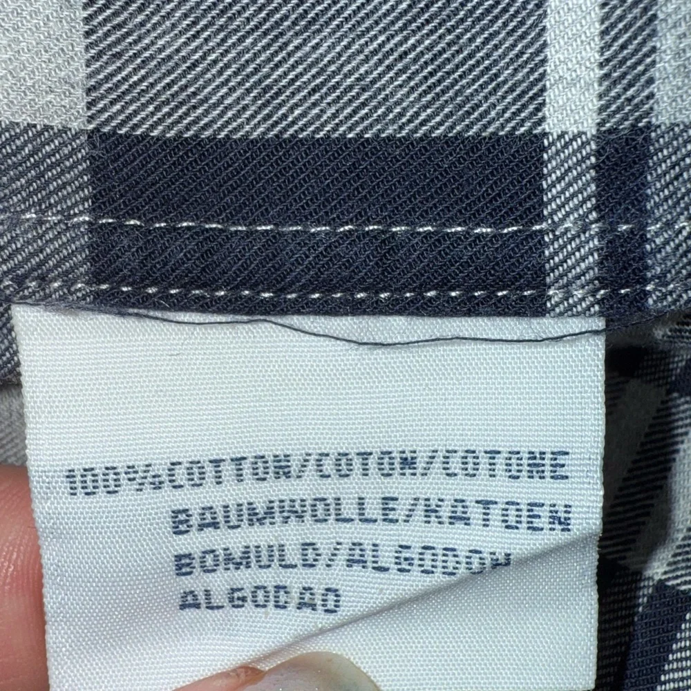 Polo Ralph Lauren Blake Shirt Large Navy Blue White Long Sleeve Plaid Button Up - Picture 9 of 10